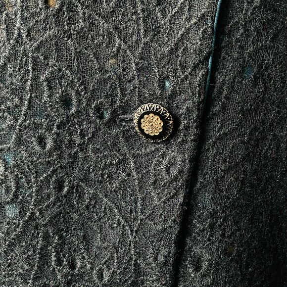 Randall Darwall Blazer Lace Silk Watercolor Black Notched Collar Statement Large - Picture 7 of 13